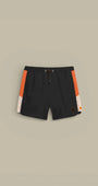 Short de Bain Gertrude - Stretch Noir Orange - SHORT