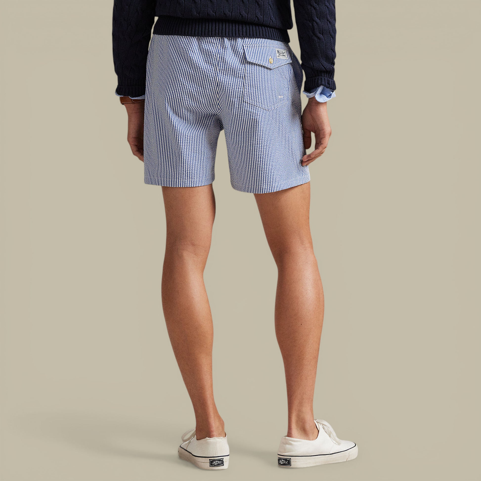 Short de Bain Ralph Lauren Bleu - Seersucker à Rayures Ralph Lauren