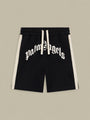 Short Palm Angels Noir - Curved Logo Track Sweatshorts Palm Angels