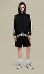 Short Palm Angels Noir - Curved Logo Track Sweatshorts Palm Angels