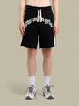 Short Palm Angels Noir - Curved Logo Track Sweatshorts Palm Angels