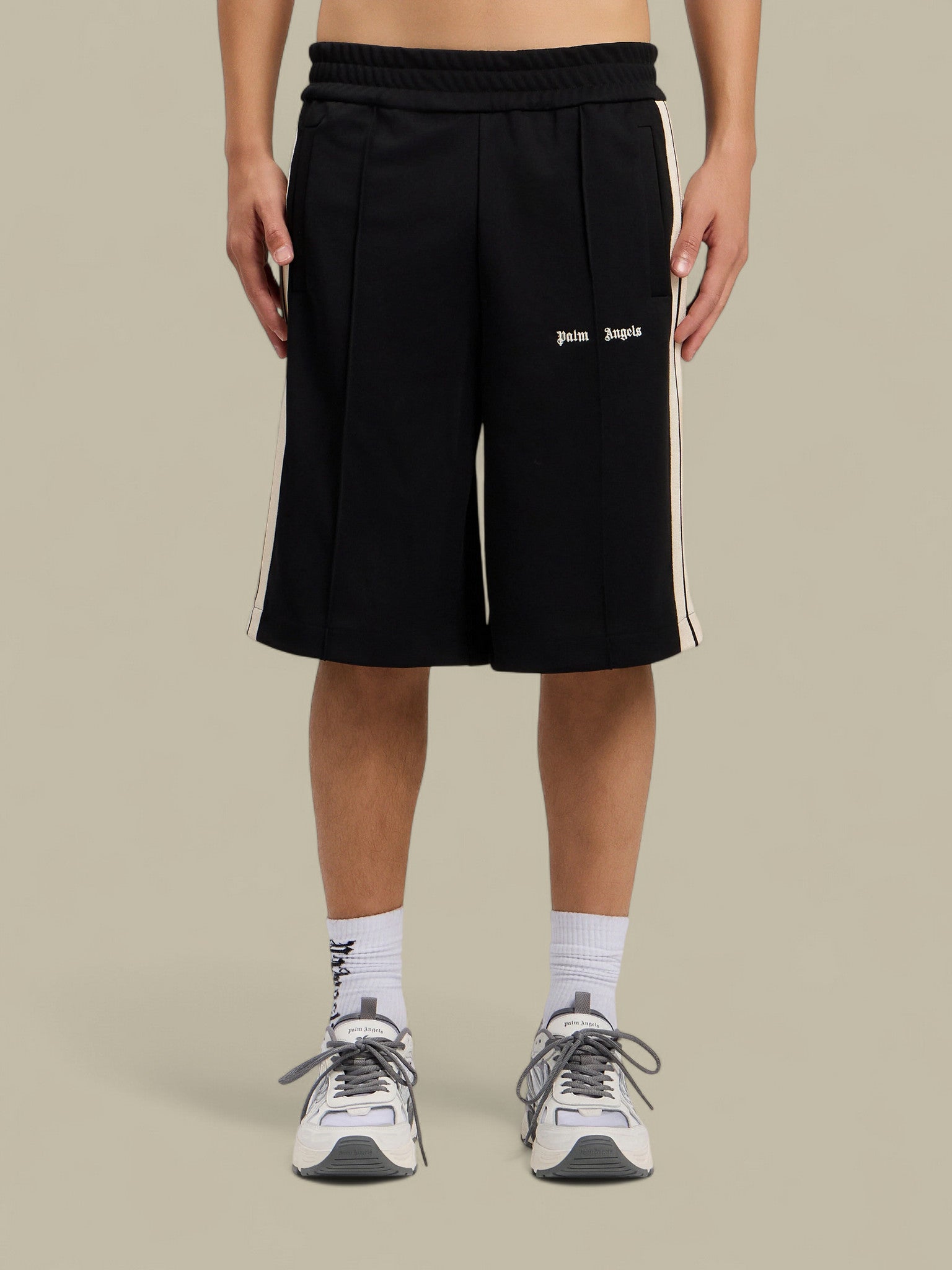 Short Palm Angels Noir - Classic Logo Track Palm Angels