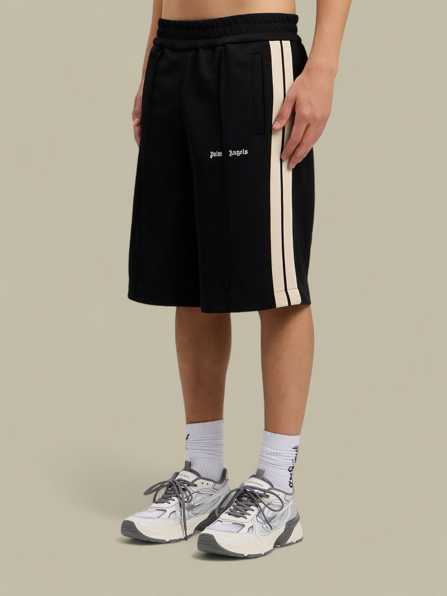 Short Palm Angels Noir - Classic Logo Track Palm Angels