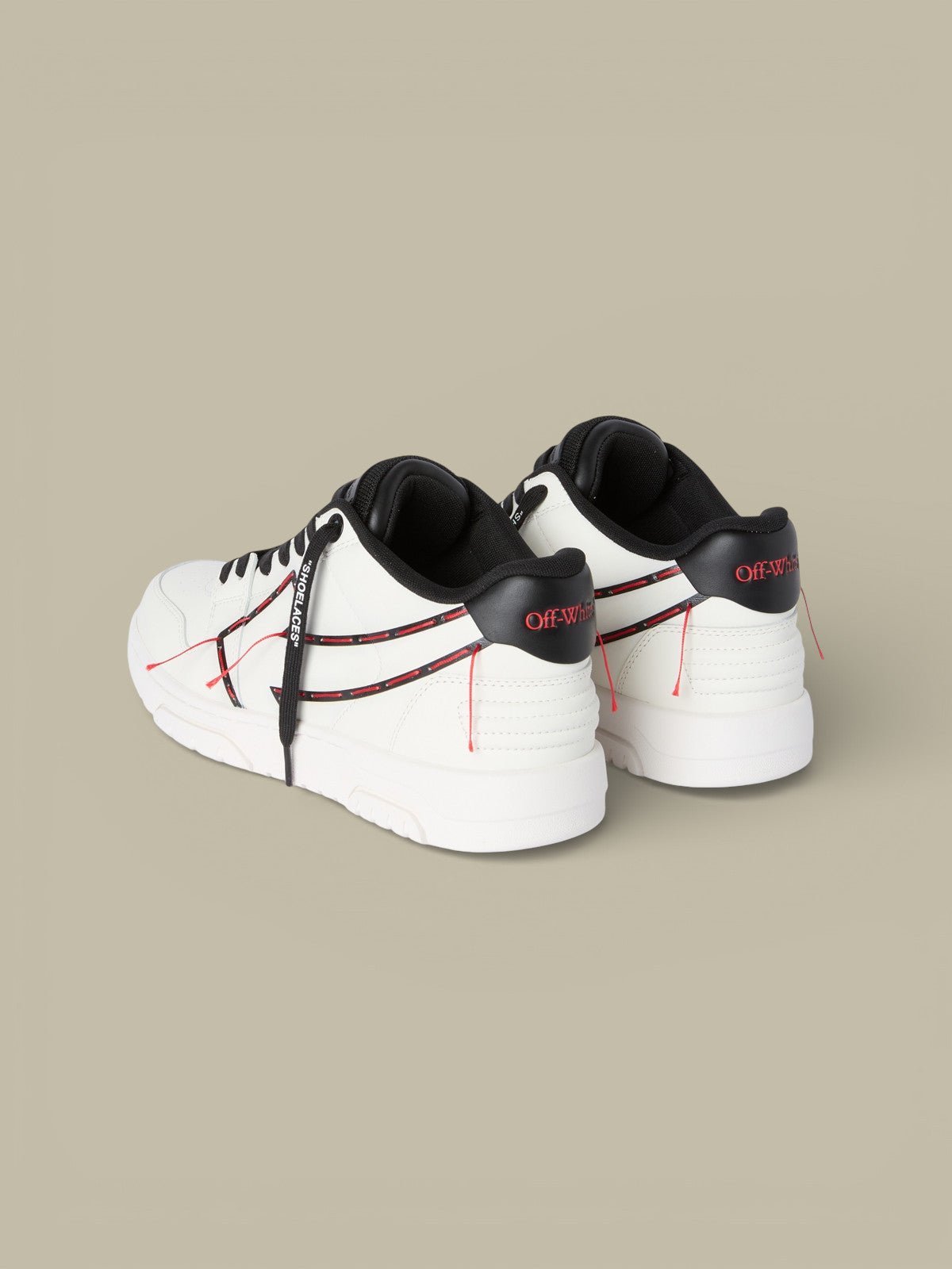 Sneakers Off - White Ooo Printed & Stitched Arrow - White Black - chaussure