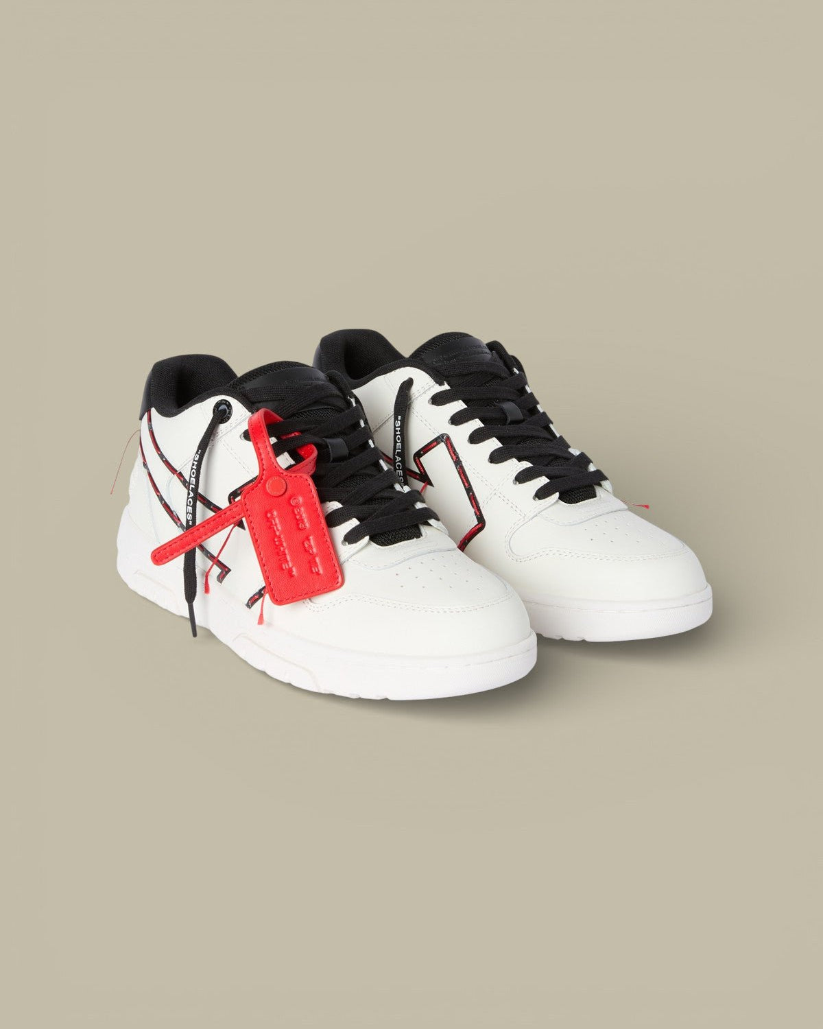 Sneakers Off - White Ooo Printed & Stitched Arrow - White Black - chaussure