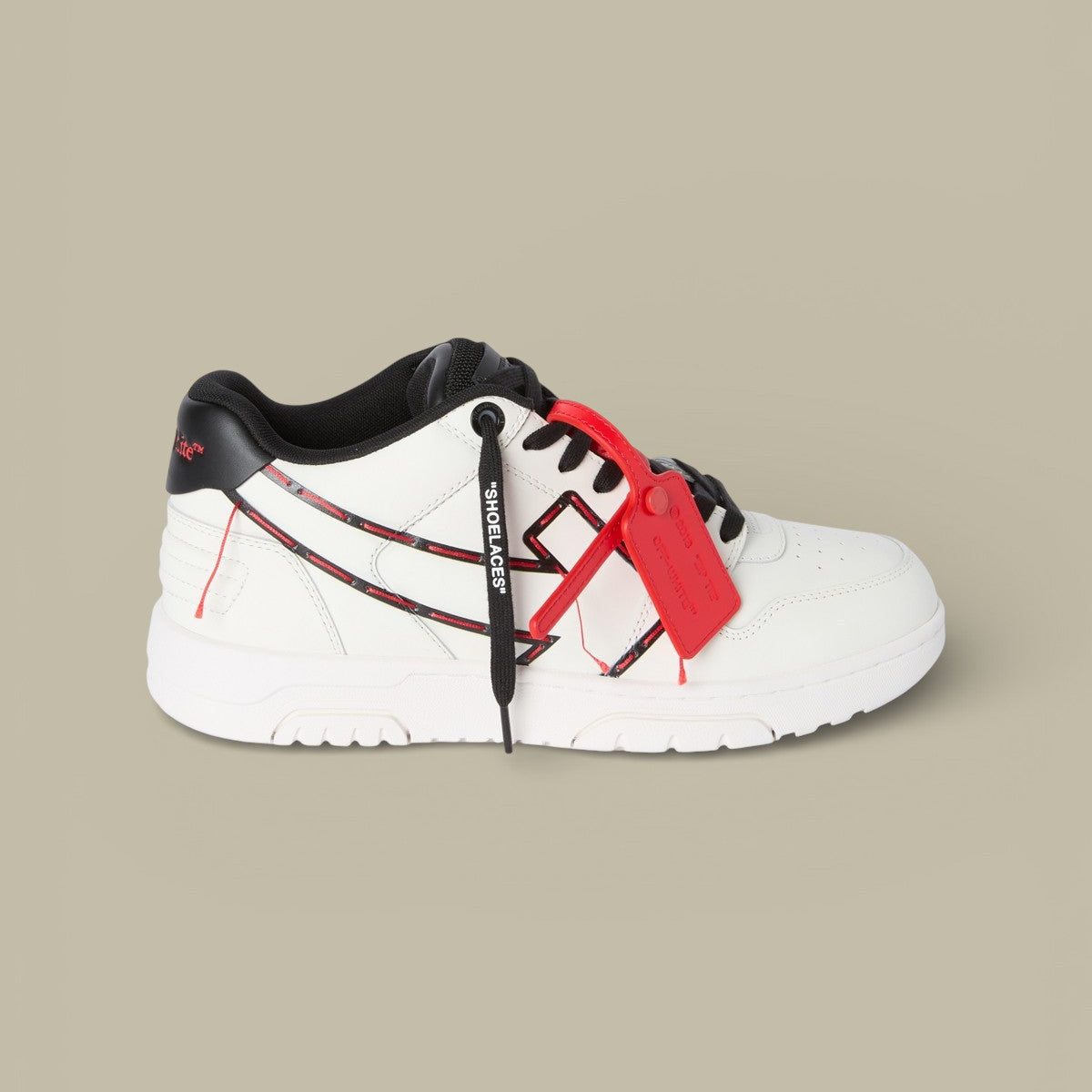 Sneakers Off - White Ooo Printed & Stitched Arrow - White Black - chaussure