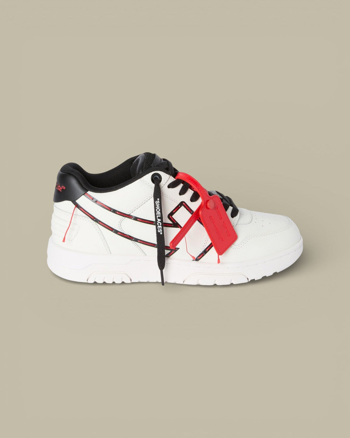 Sneakers Off - White Ooo Printed & Stitched Arrow - White Black - chaussure