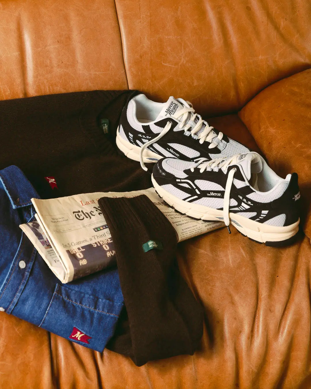 Sneakers The Mercer Antracite - The Re-Run Vintage The Mercer Brand