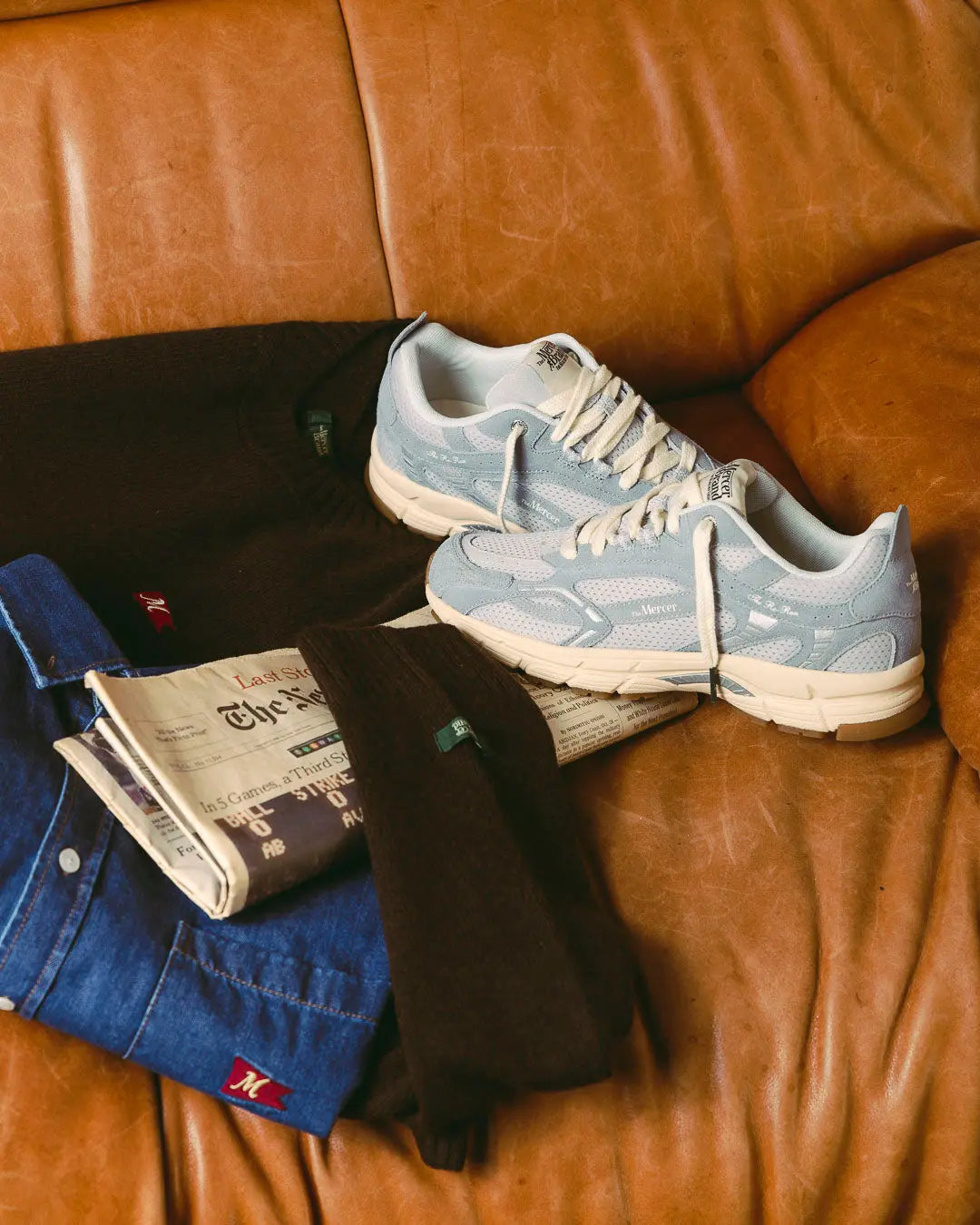 Sneakers The Mercer Bleu Ciel - The Re-Run Vintage The Mercer Brand