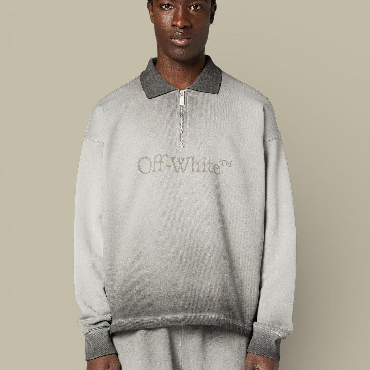 Sweat Avec Col Polo Off - White - Gris - sweat