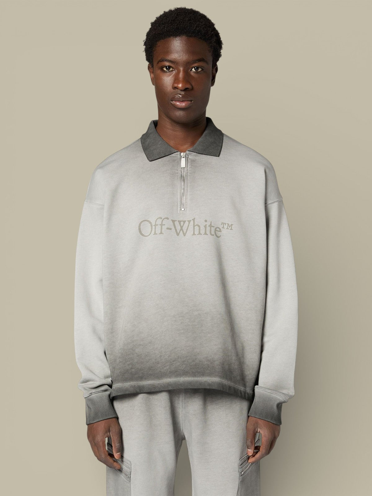 Sweat Avec Col Polo Off - White - Gris - sweat