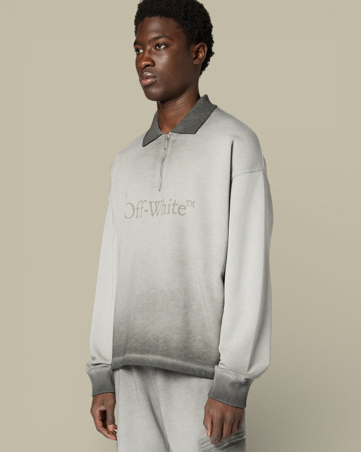 Sweat Avec Col Polo Off - White - Gris - sweat