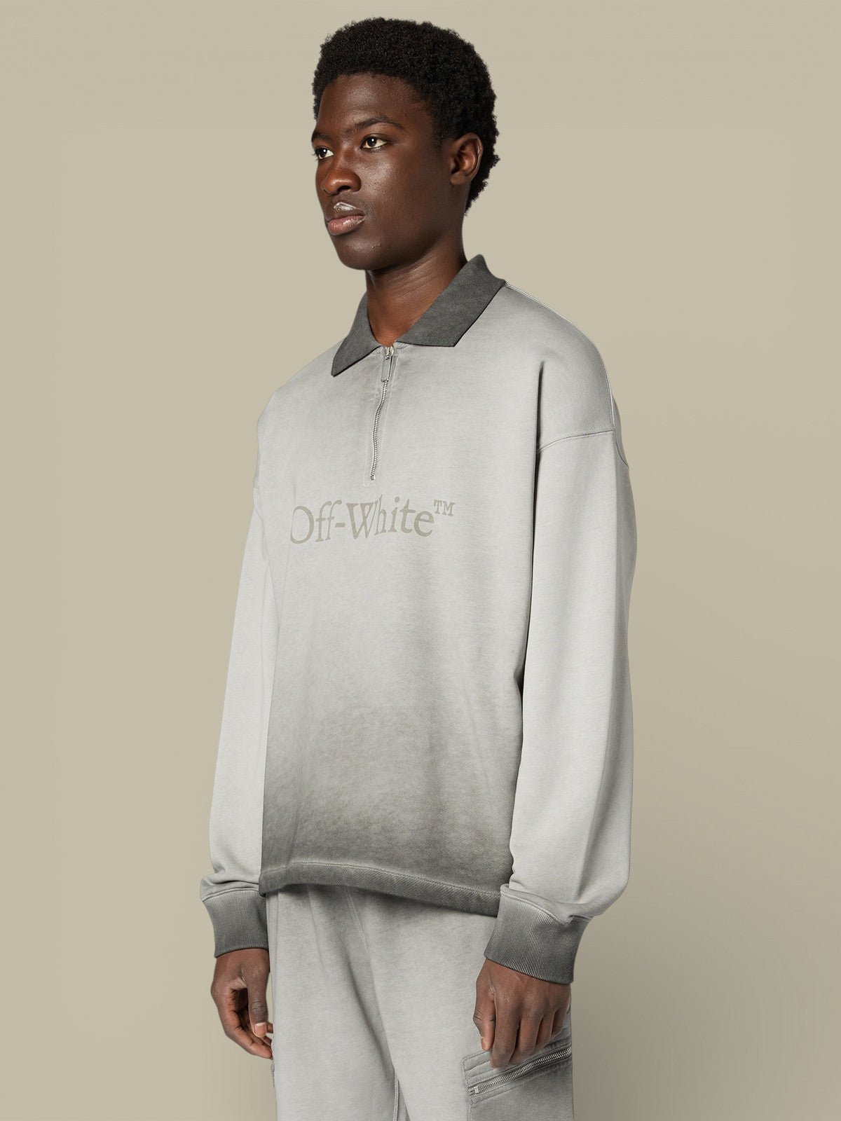Sweat Avec Col Polo Off - White - Gris - sweat