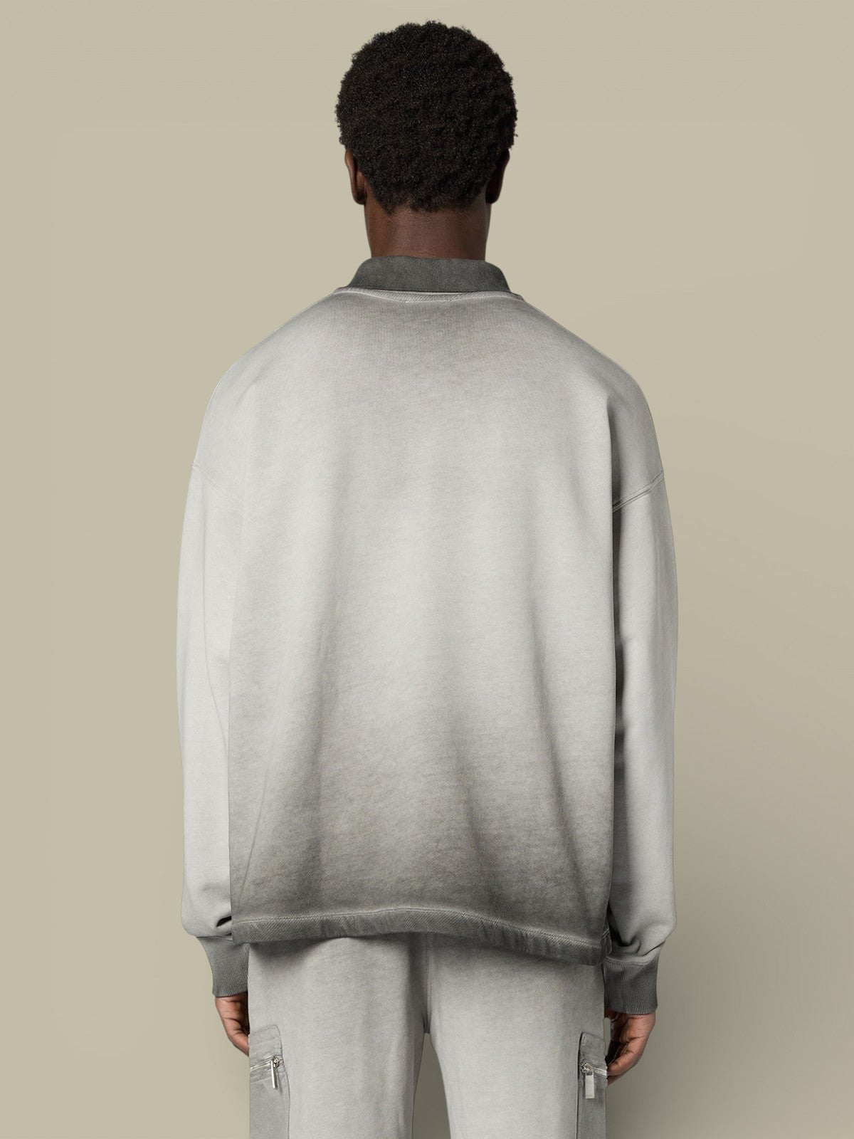 Sweat Avec Col Polo Off - White - Gris - sweat