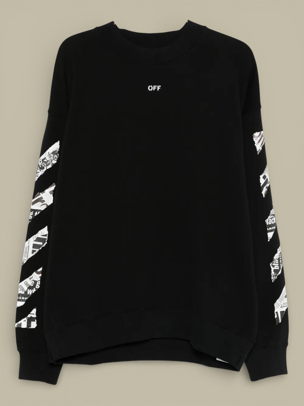 Sweat Col Rond Off - White - Noir - sweat