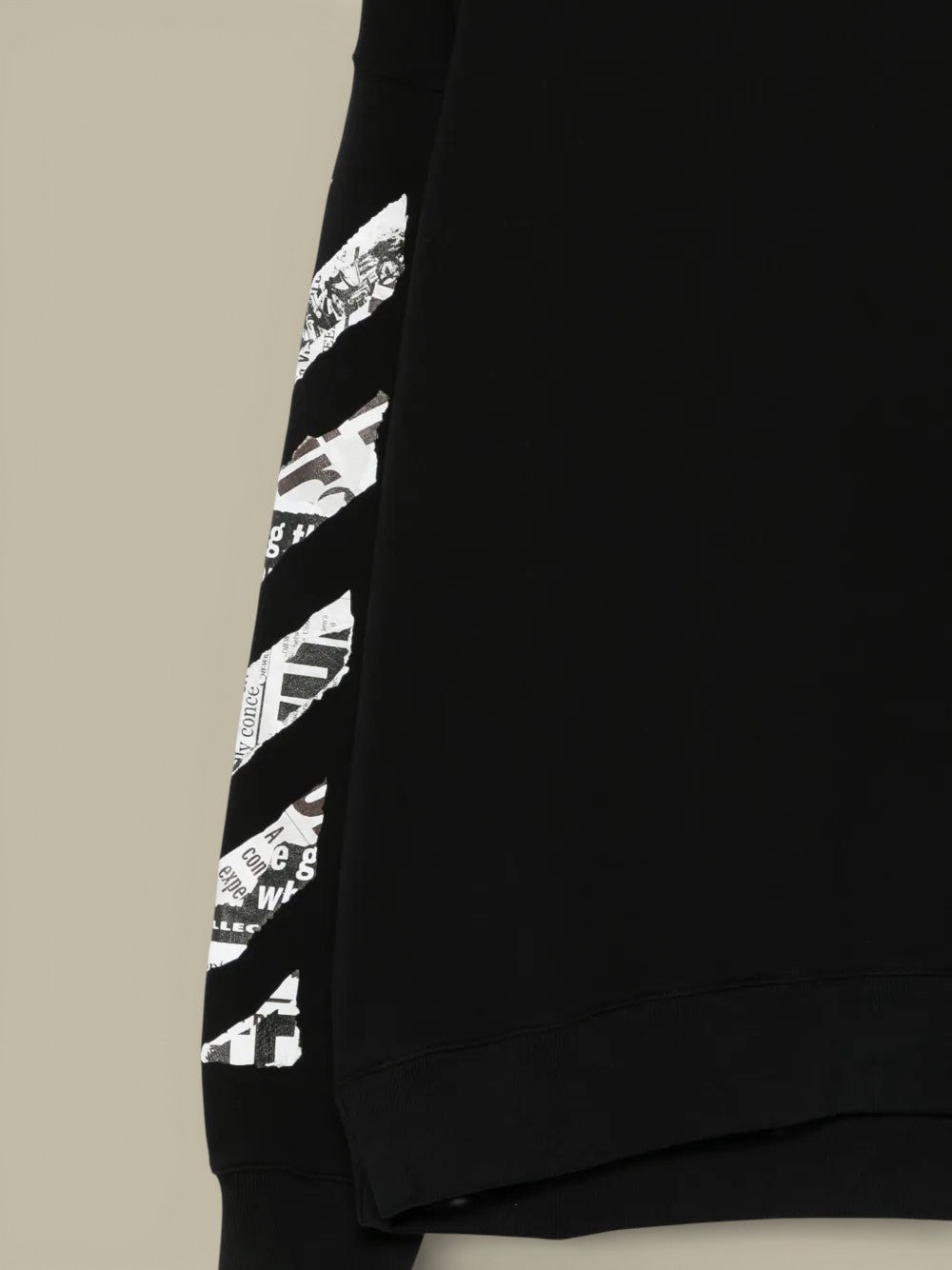 Sweat Col Rond Off - White - Noir - sweat