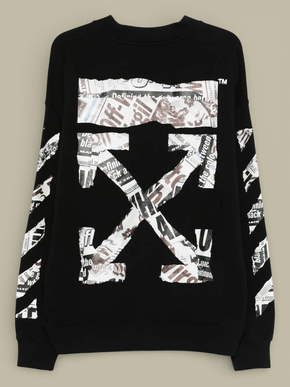 Sweat Col Rond Off - White - Noir - sweat