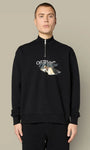 Sweat Col Zippé Off - White Noir - sweat