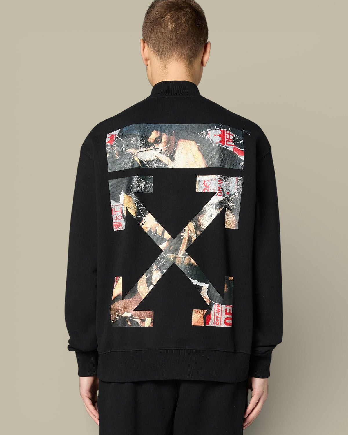 Sweat Col Zippé Off - White Noir - sweat