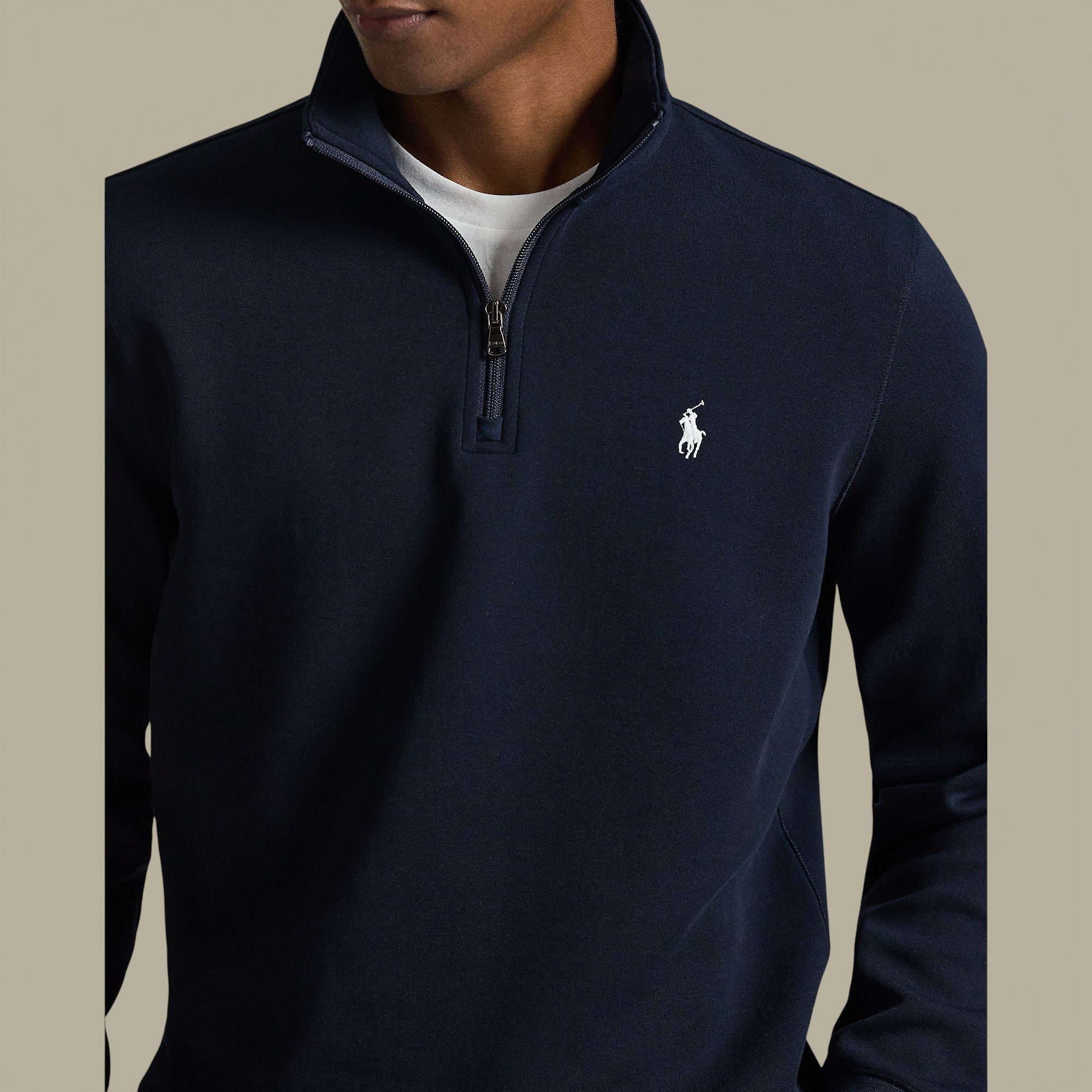 Sweat Col Zippé Ralph Lauren Bleu Marine - Camionneur - sweat
