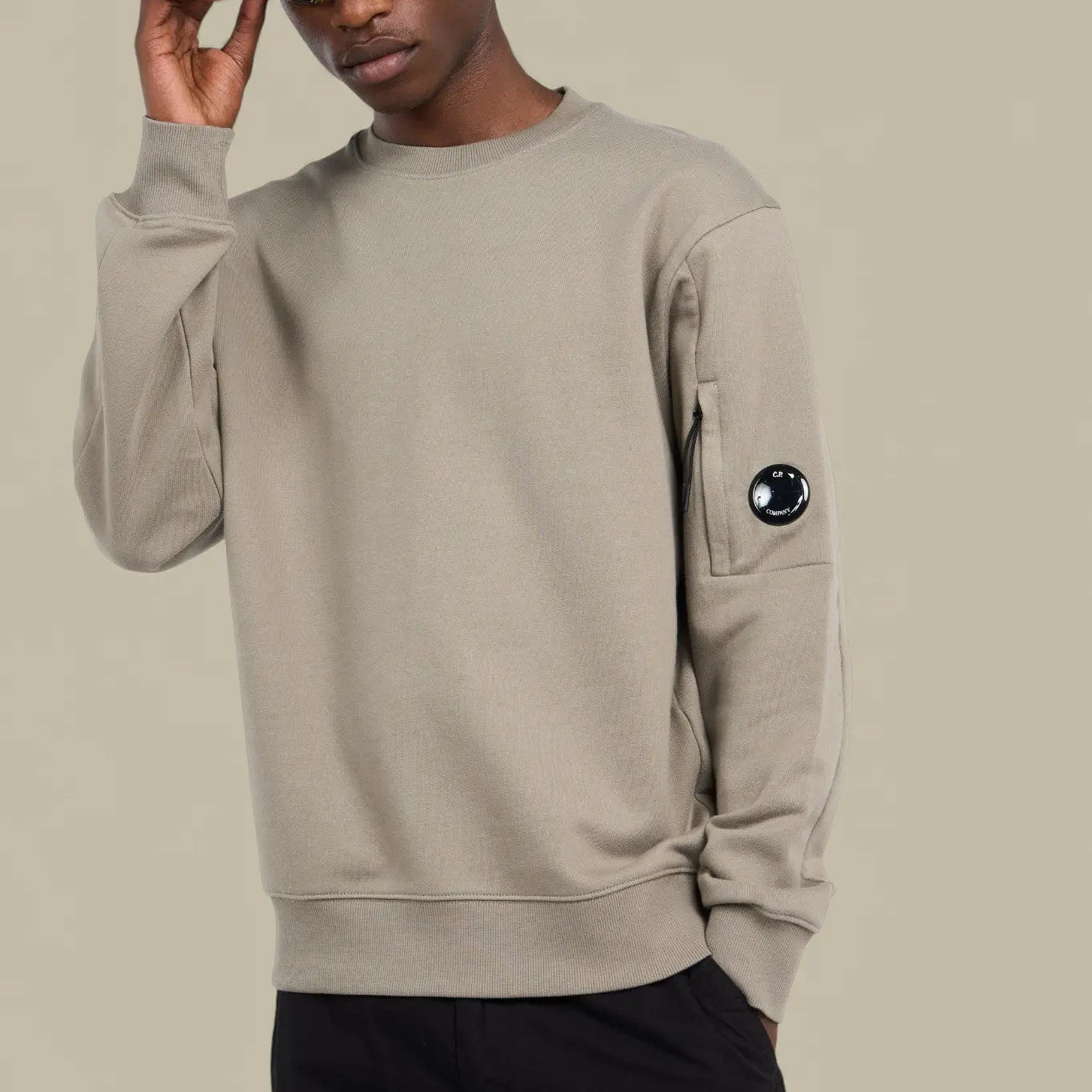 Sweat C.P. Company Gris - Crewneck Lens - Pull