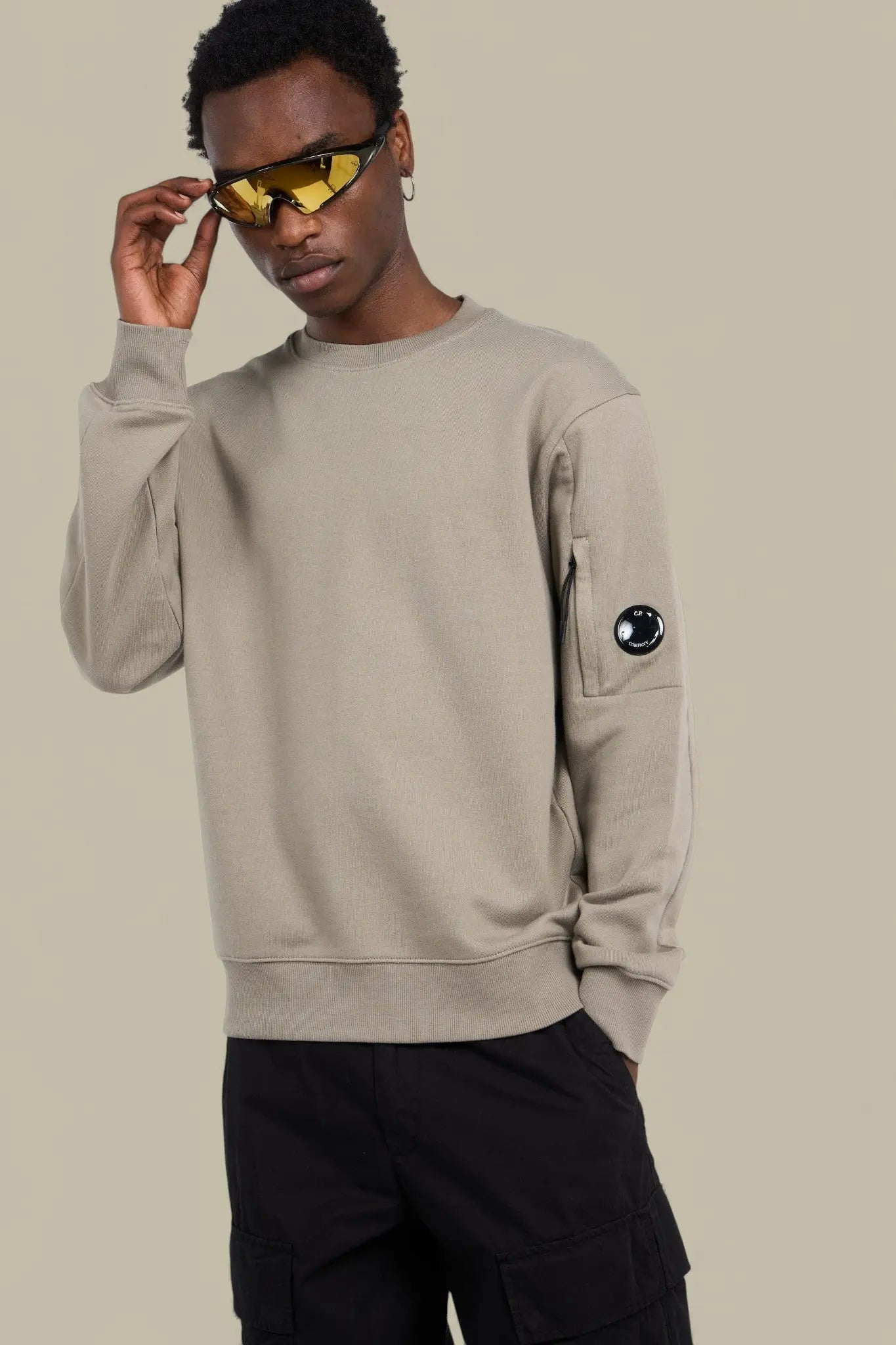 Sweat C.P. Company Gris - Crewneck Lens - Pull