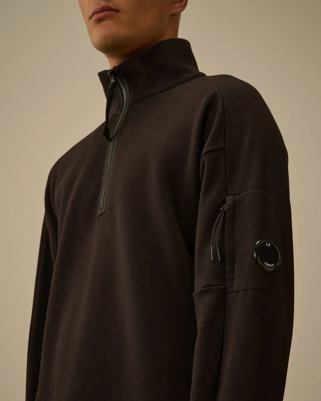 Sweat C.P. Company Noir - Col Camionneur - sweat