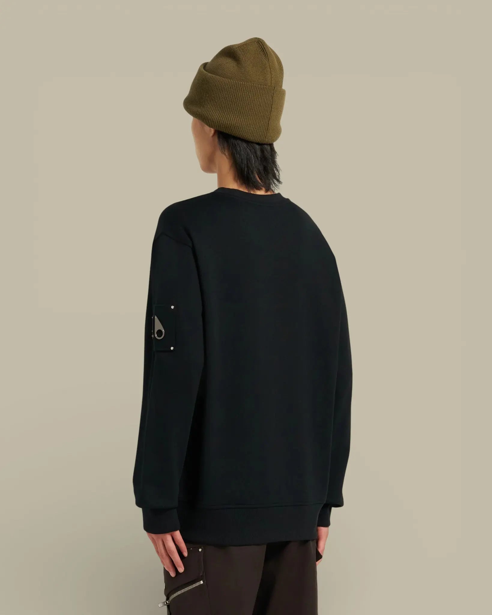 Sweat Moose Knuckles Noir - Col Rond - sweat