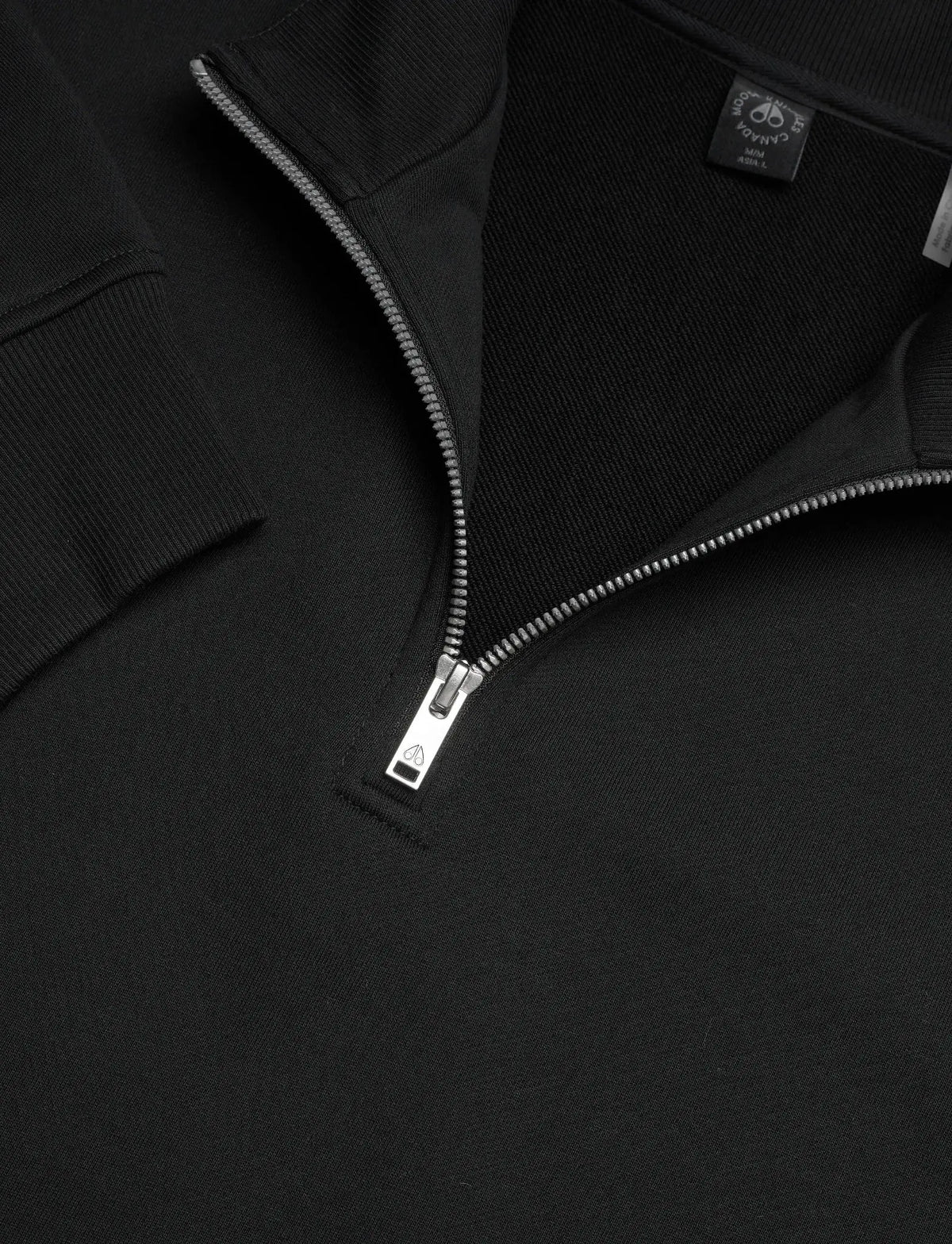 Sweat Moose Knuckles Noir - Col Zippé Moose Knuckles