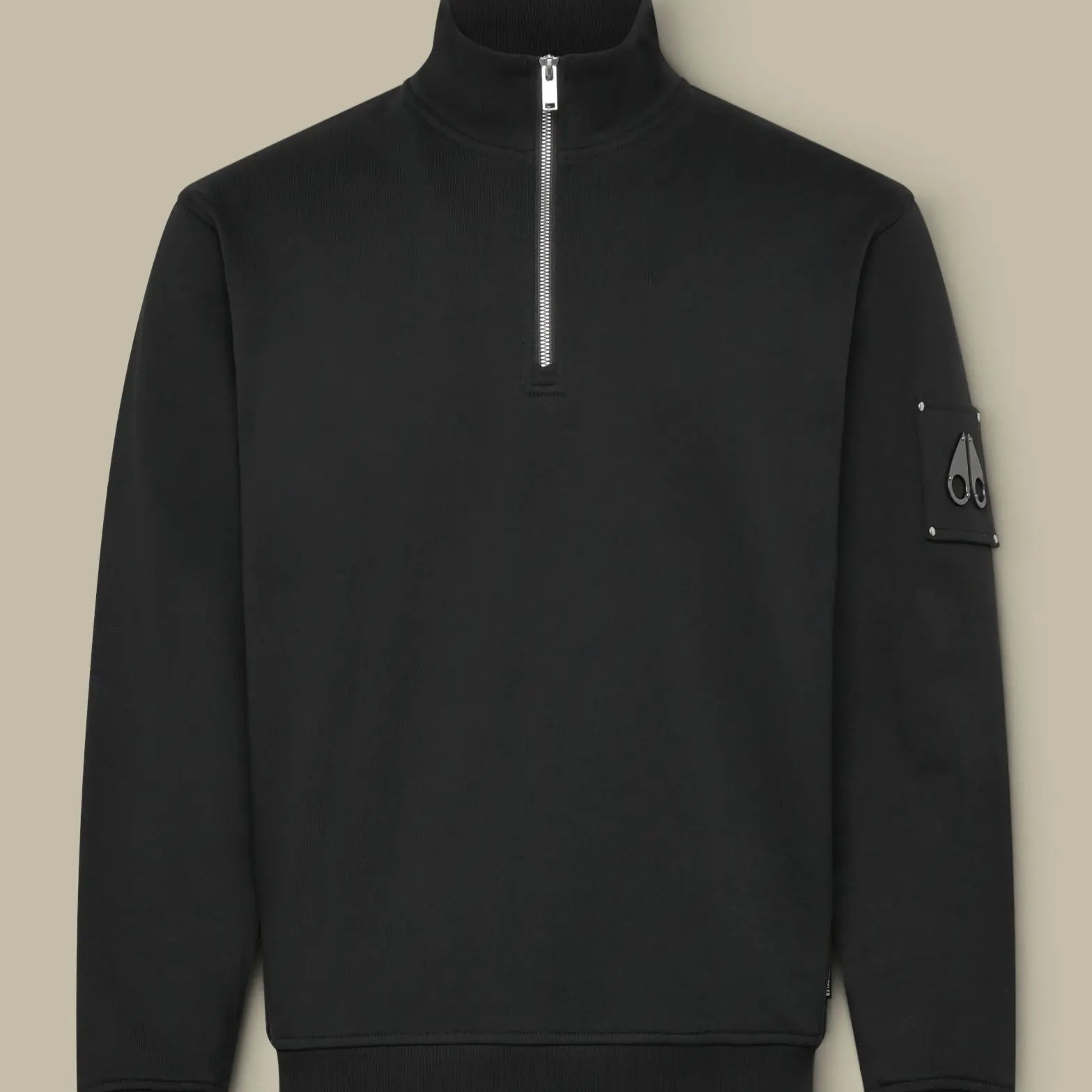Sweat Moose Knuckles Noir - Col Zippé Moose Knuckles