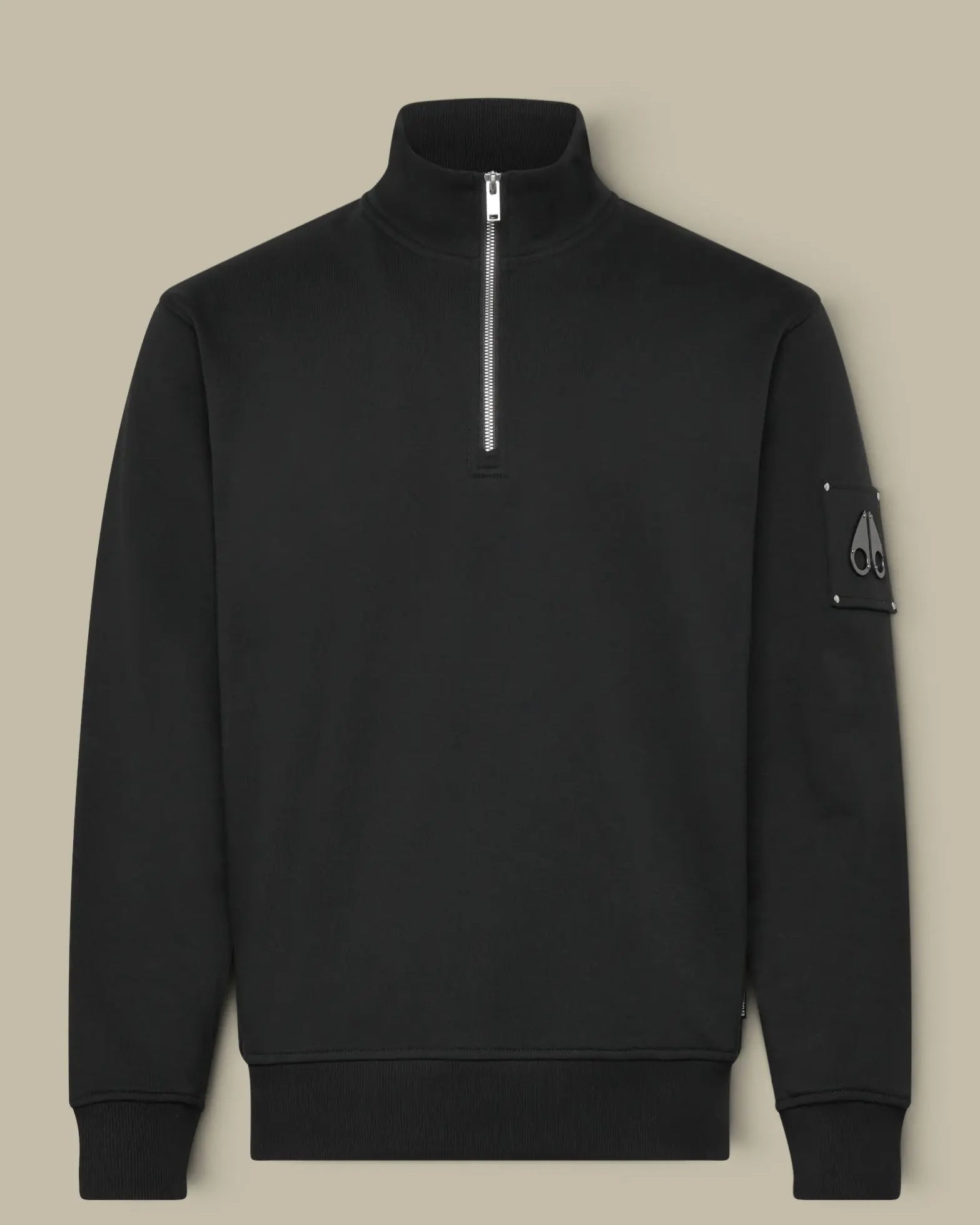 Sweat Moose Knuckles Noir - Col Zippé Moose Knuckles