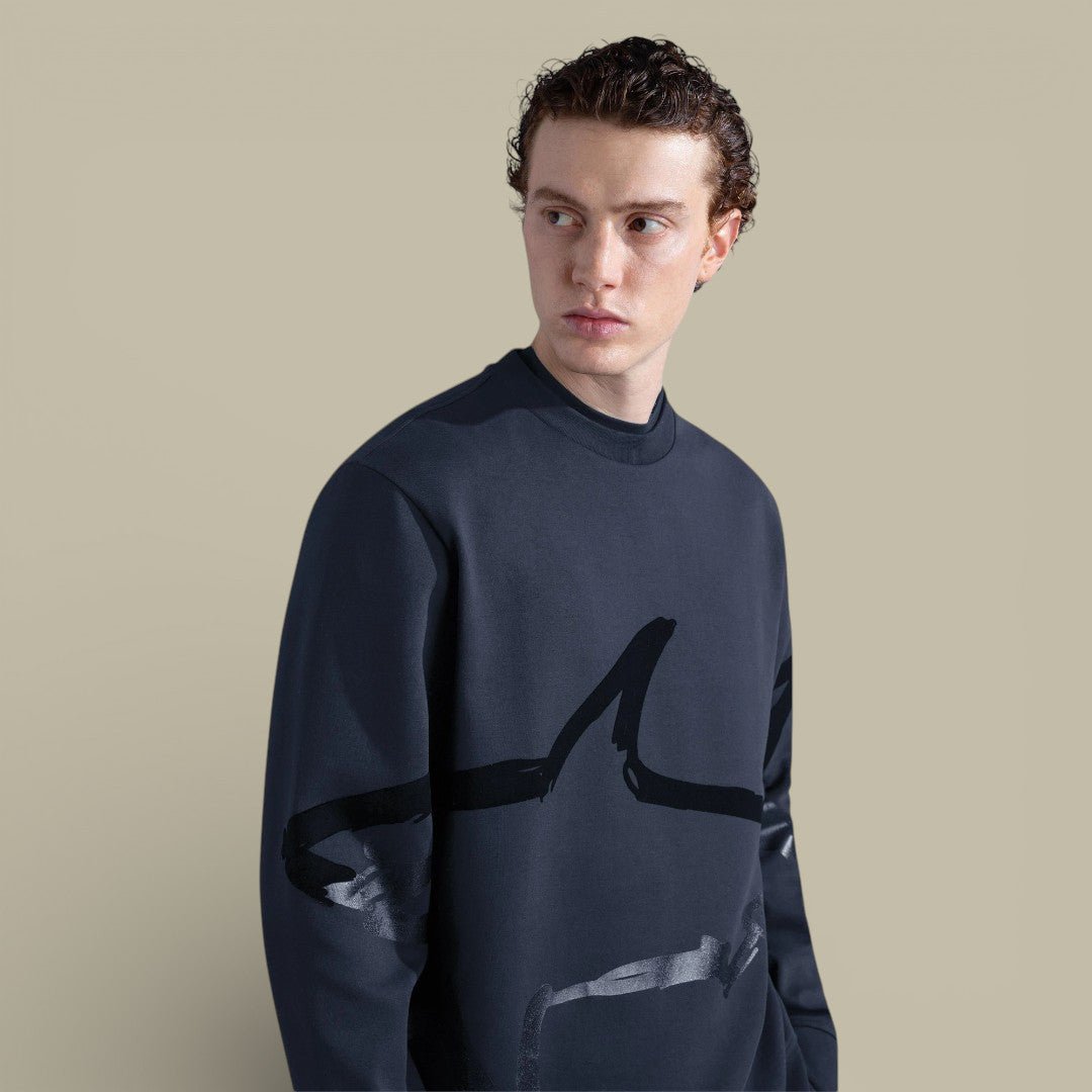 Sweat Paul and Shark Bleu Marine - Requin Velour - sweat