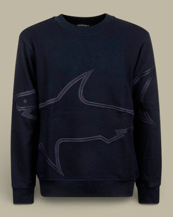 Sweat Paul and Shark Noir - Requin Brodé - sweat