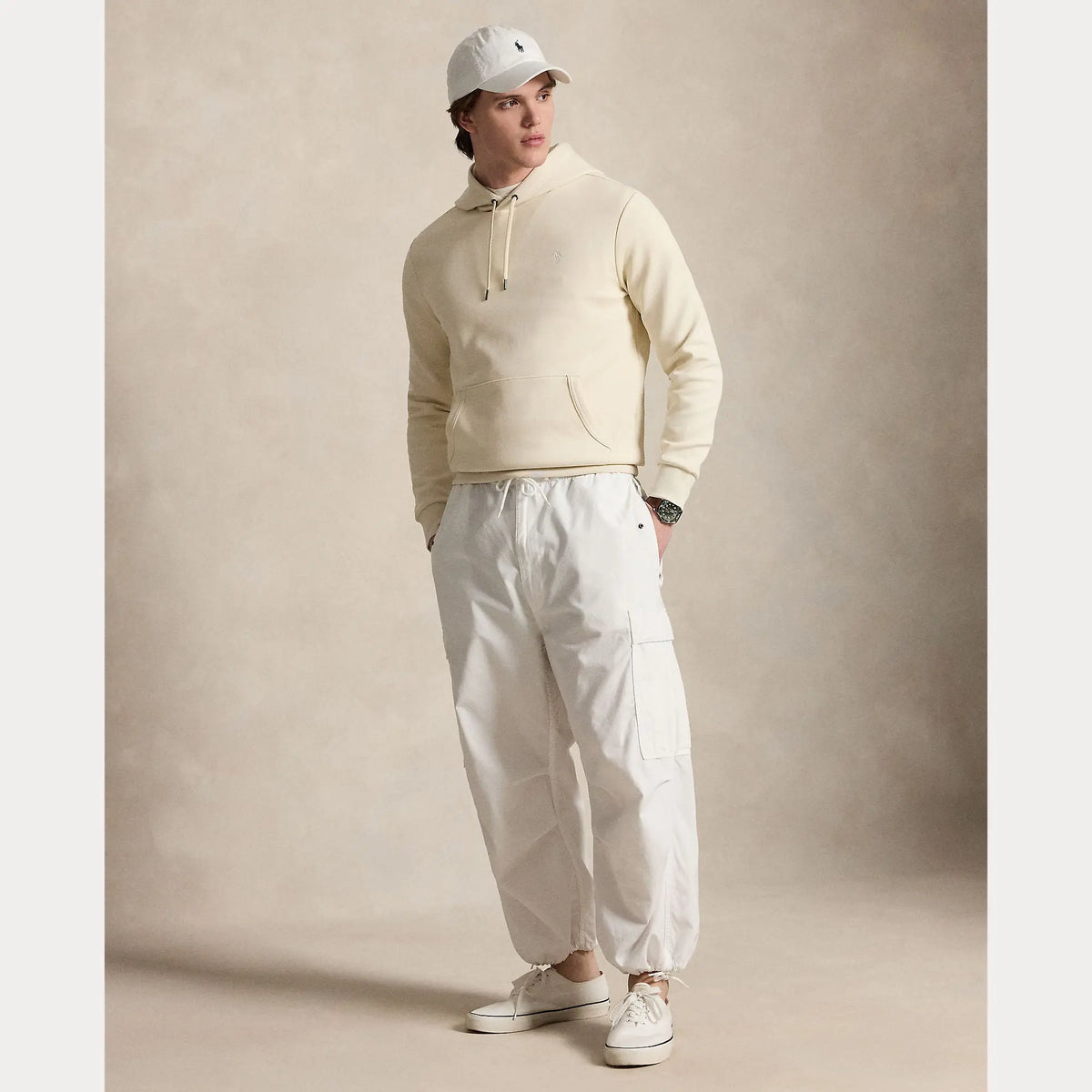 Sweat Capuche Ralph Lauren Beige - SWEAT À CAPUCHE DOUBLE-T-SOUDÉ Ralph Lauren