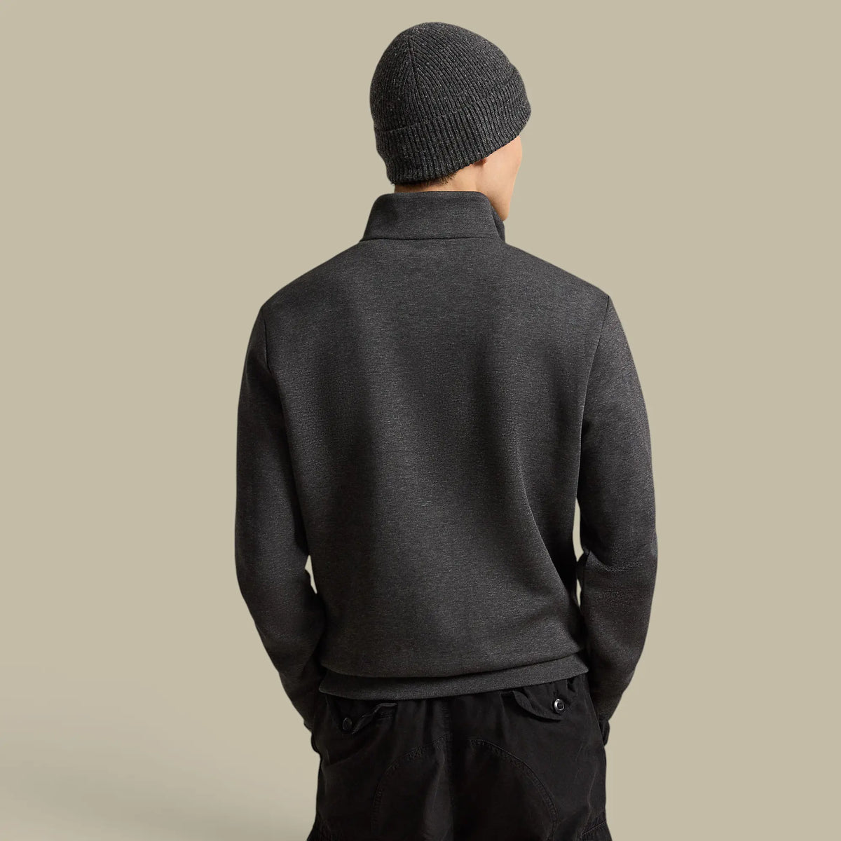 Sweat Ralph Lauren Gris Foncé - Camionneur Col Zippé Ralph Lauren