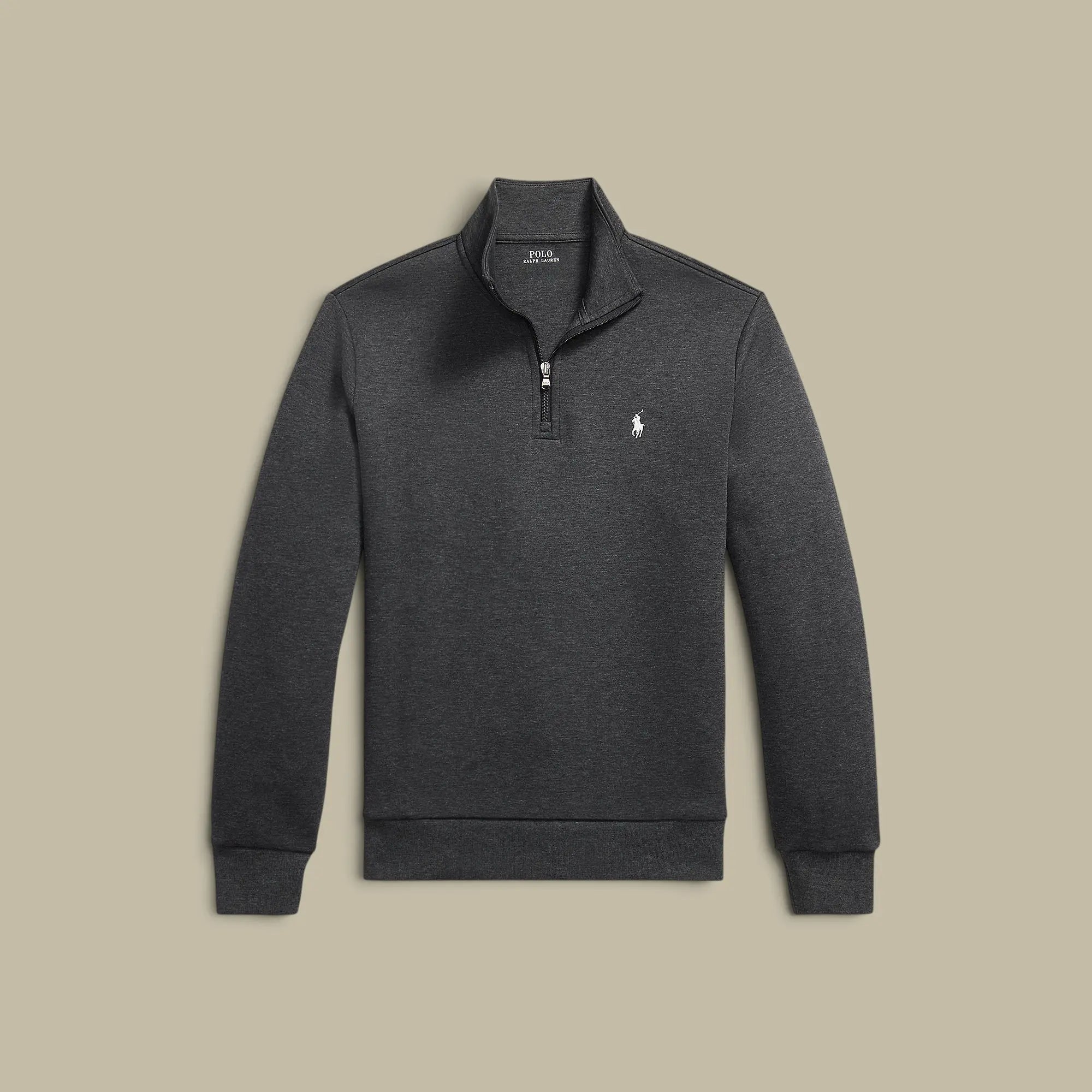 Sweat Ralph Lauren Gris Foncé - Camionneur Col Zippé Ralph Lauren