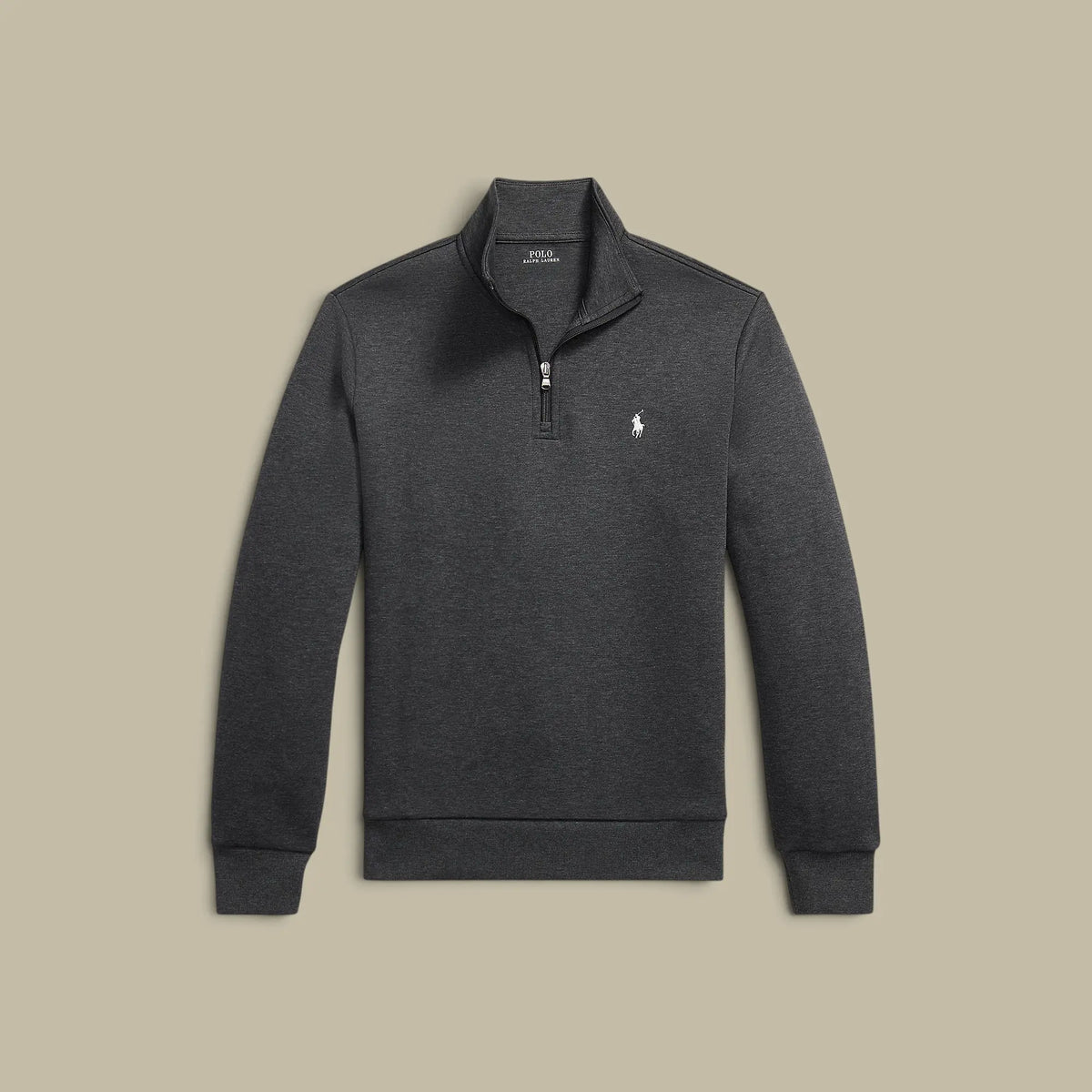 Sweat Ralph Lauren Gris Foncé - Camionneur Col Zippé Ralph Lauren