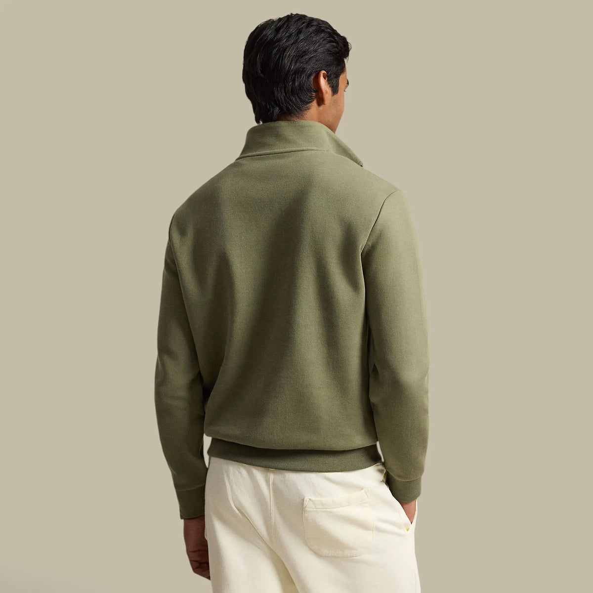 Sweat Ralph Lauren Kaki - Camionneur Col Zippé Ralph Lauren