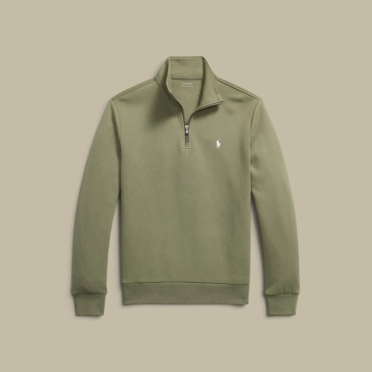 Sweat Ralph Lauren Kaki - Camionneur Col Zippé Ralph Lauren