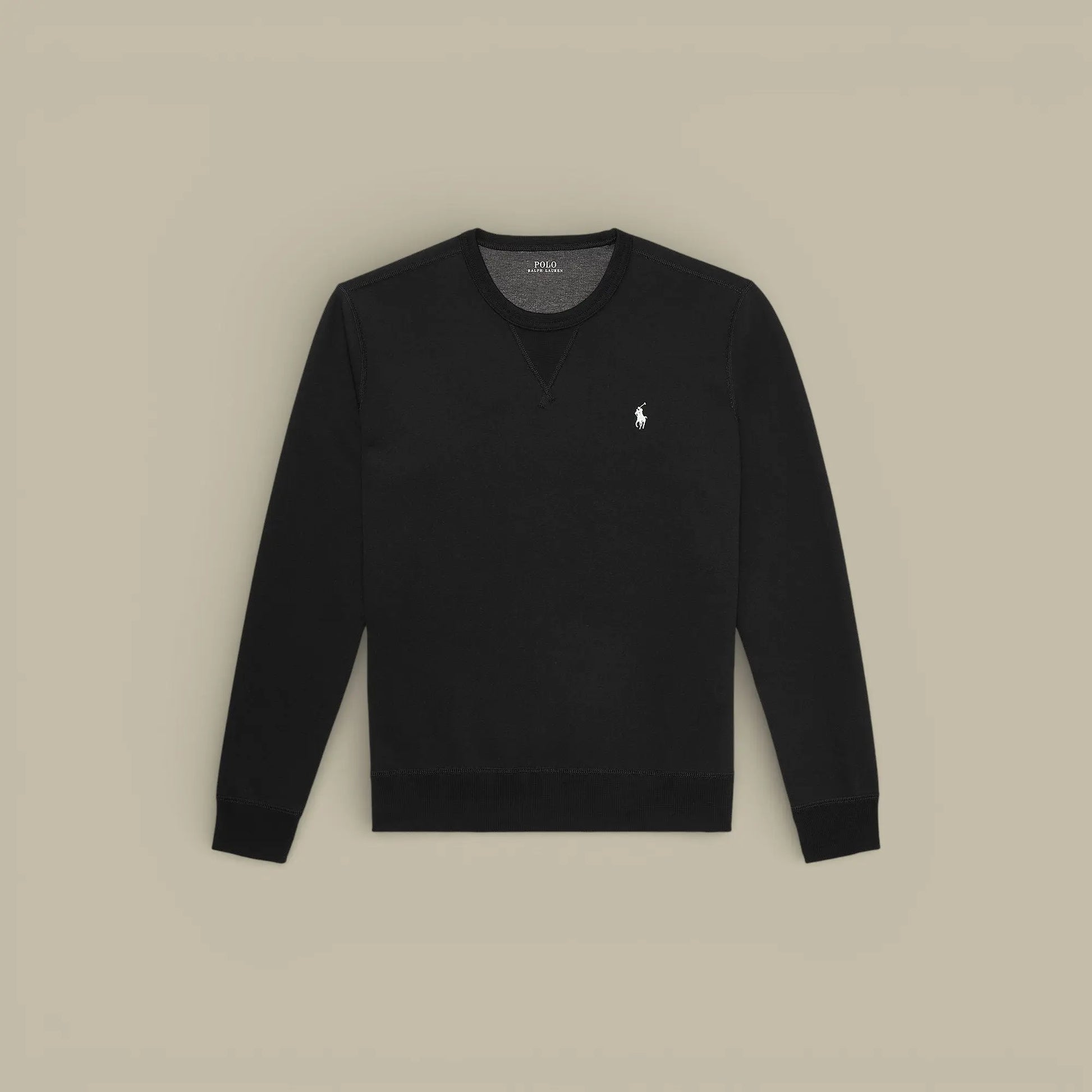 Sweat Ralph Lauren Noir Logo Blanc - Col Rond - sweat