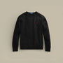 Sweat Ralph Lauren Noir Logo Rouge - Col Rond - sweat