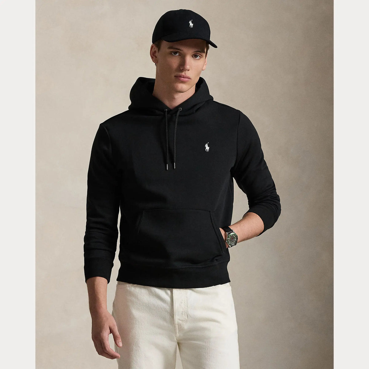 Sweat Capuche Ralph Lauren Noir - SWEAT À CAPUCHE DOUBLE-T-SOUDÉ Ralph Lauren