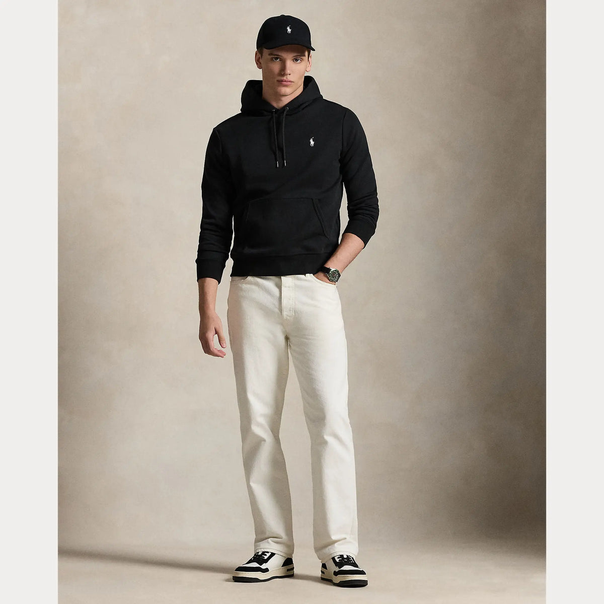 Sweat Capuche Ralph Lauren Noir - SWEAT À CAPUCHE DOUBLE-T-SOUDÉ Ralph Lauren