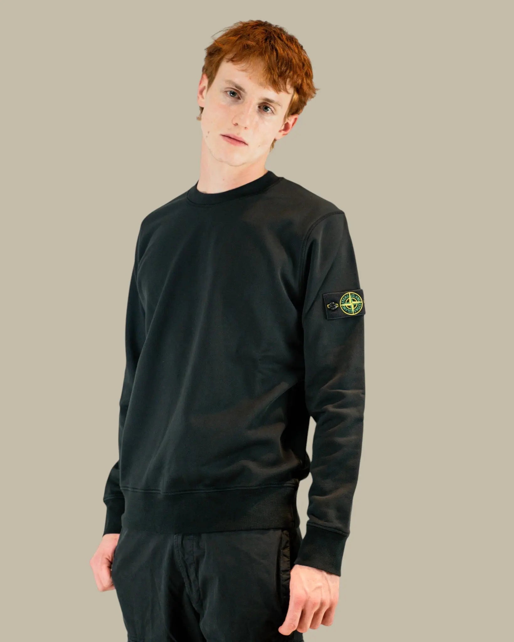 Sweat Stone Island Black - Coton épais Stone Island