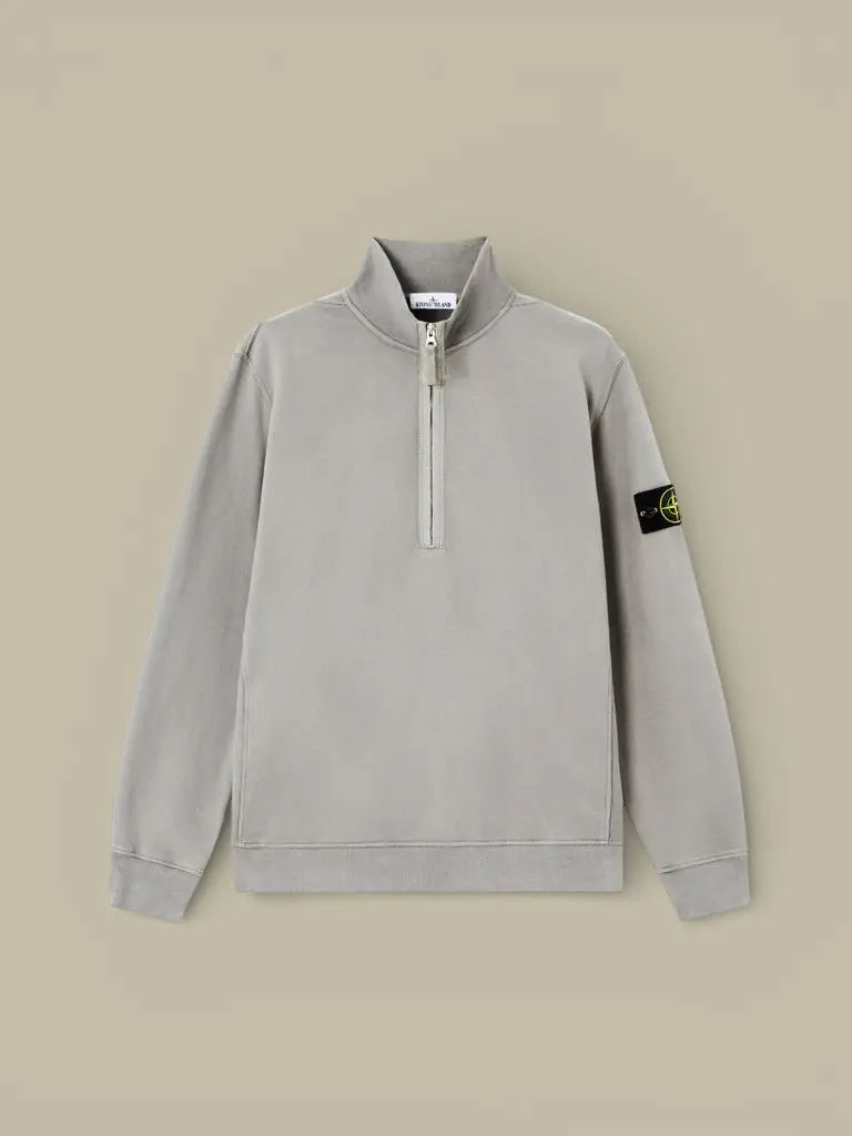 Sweat Stone Island Gris - Col camionneur zippé - sweat