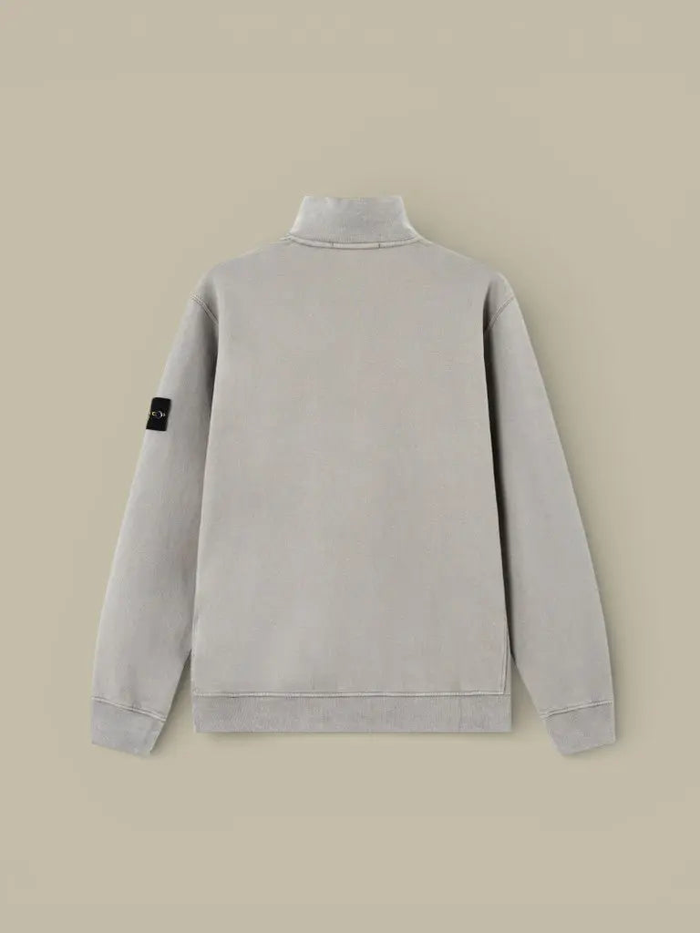 Sweat Stone Island Gris - Col camionneur zippé - sweat