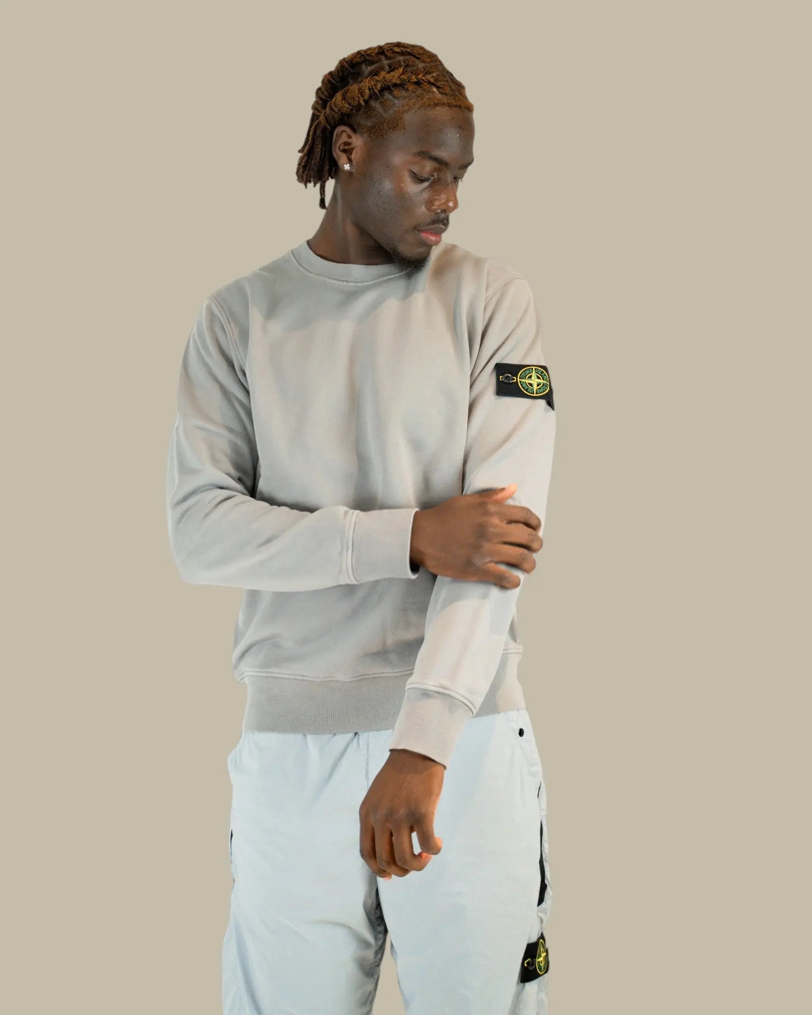 Sweat Stone Island Gris - Col Rond Stone Island