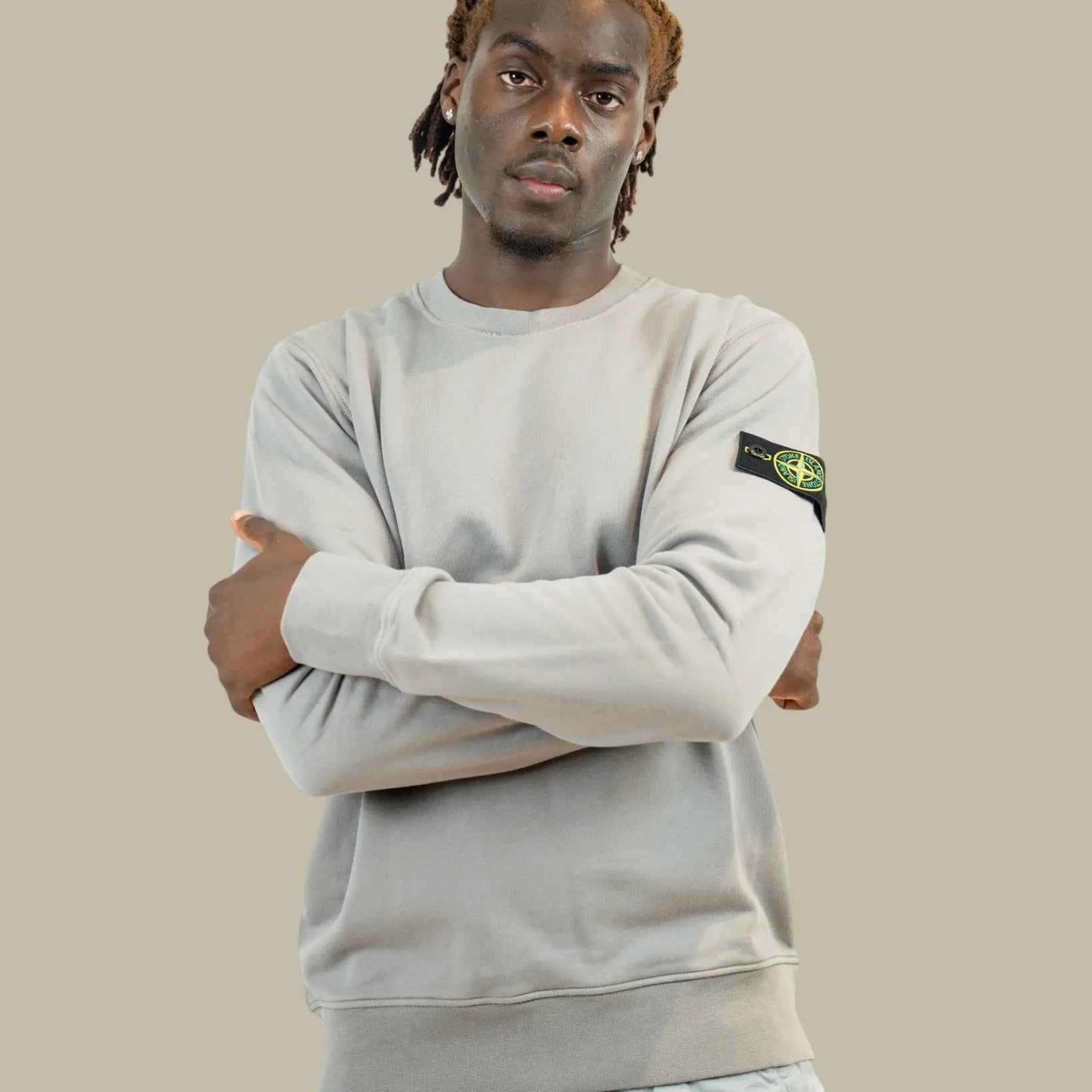 Sweat Stone Island Gris - Col Rond Stone Island