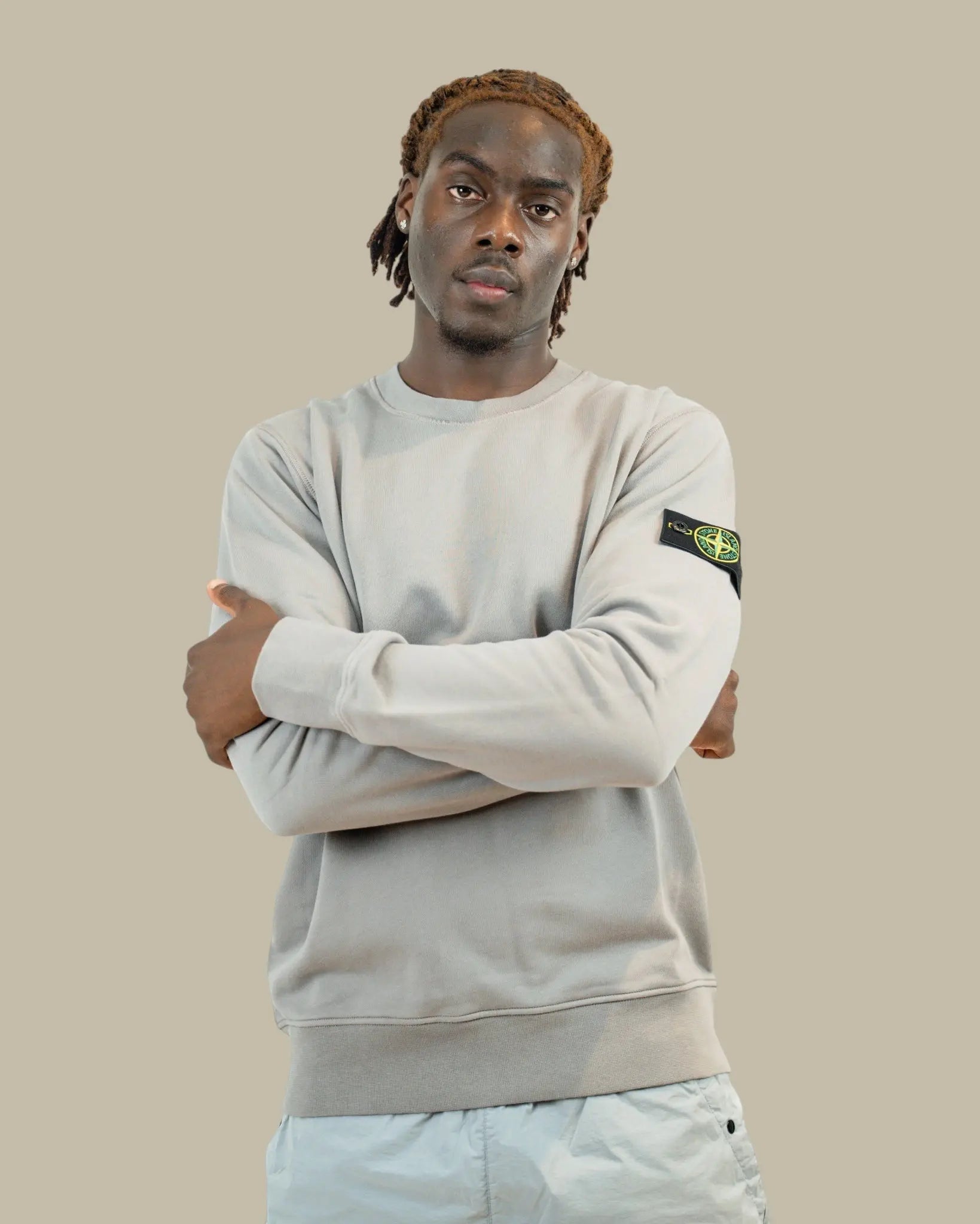 Sweat Stone Island Gris - Col Rond Stone Island