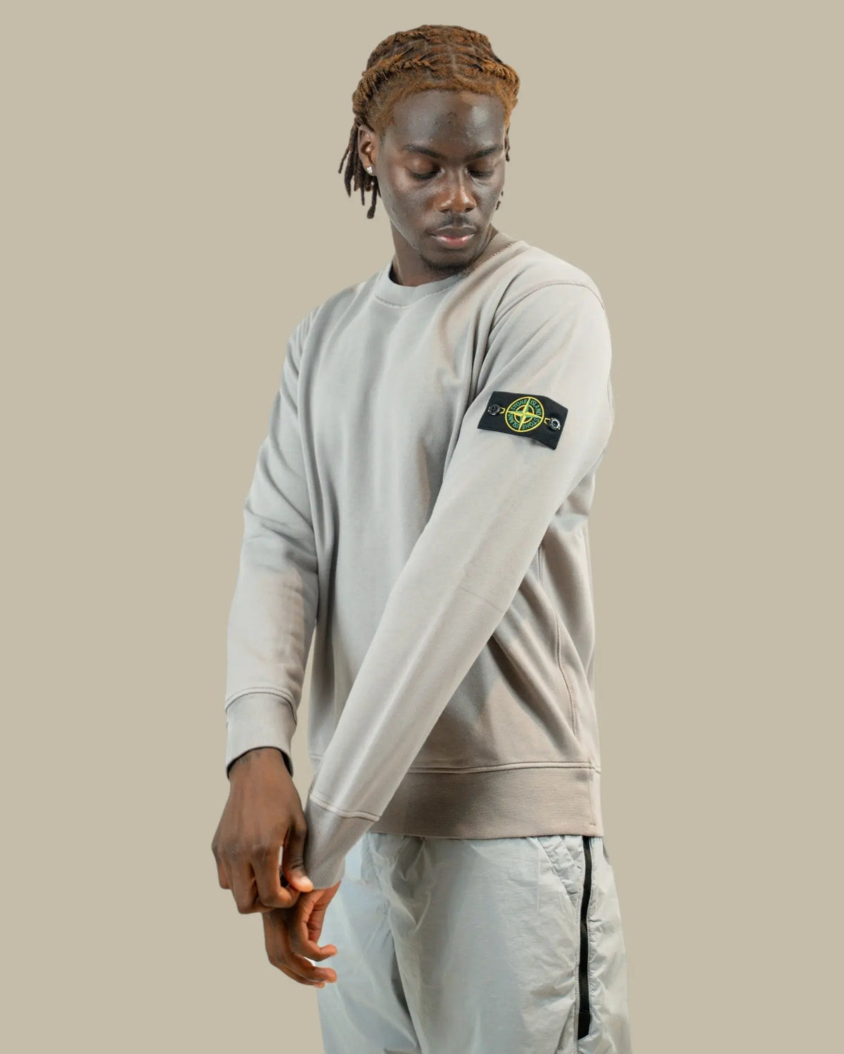 Sweat Stone Island Gris - Col Rond Stone Island